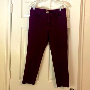 Maroon denim crop jeans